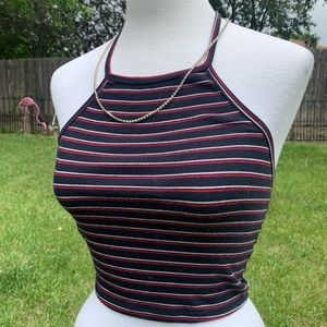 Woman’s striped halter top